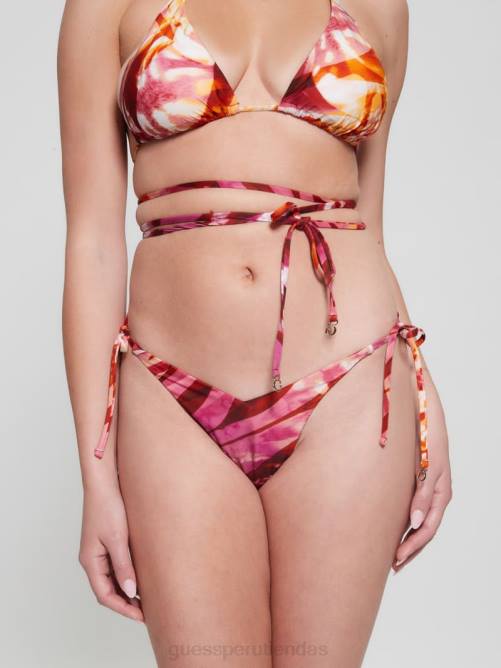 GUESS braguitas de bikini ecológicas con frente en V mujer 0P8X2569 animal más colorido vestir
