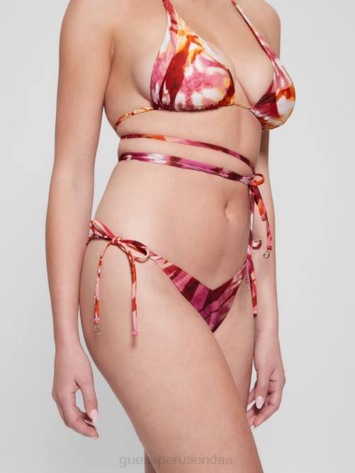 GUESS braguitas de bikini ecológicas con frente en V mujer 0P8X2569 animal más colorido vestir