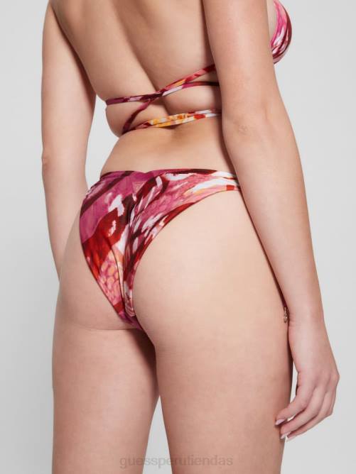 GUESS braguitas de bikini ecológicas con frente en V mujer 0P8X2569 animal más colorido vestir