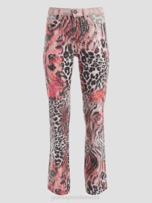 GUESS 1981 jeans rectos con estampado variado mujer 0P8X286 pasión salvaje vestir