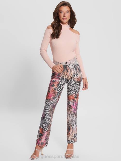 GUESS 1981 jeans rectos con estampado variado mujer 0P8X286 pasión salvaje vestir