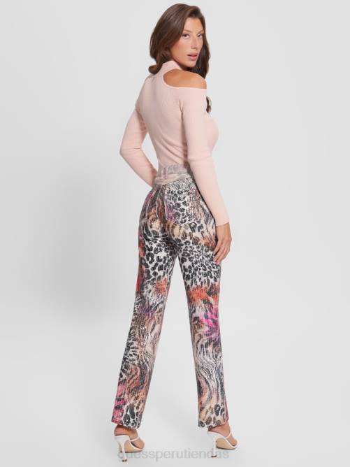 GUESS 1981 jeans rectos con estampado variado mujer 0P8X286 pasión salvaje vestir