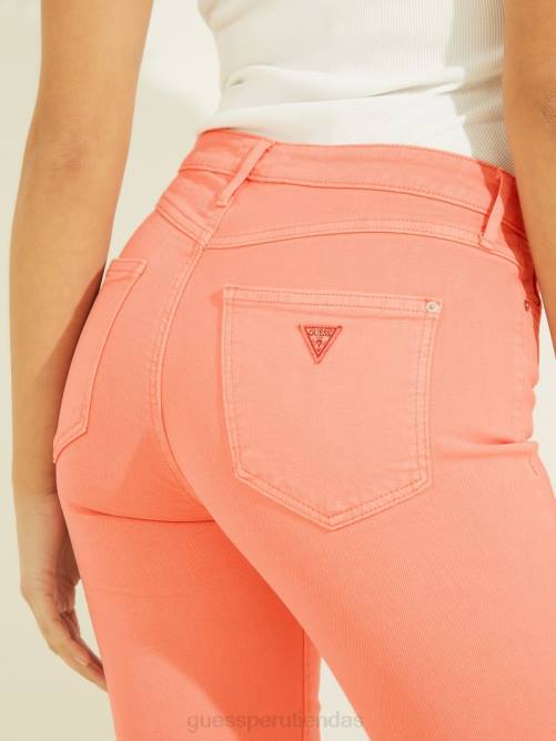 GUESS 1981 vaqueros rectos de talle alto mujer 0P8X233 melocotón toque multi vestir