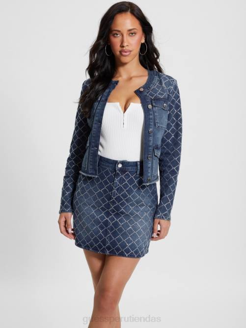 GUESS chaqueta vaquera larissa diamante mujer 0P8X29 océano brillante vestir