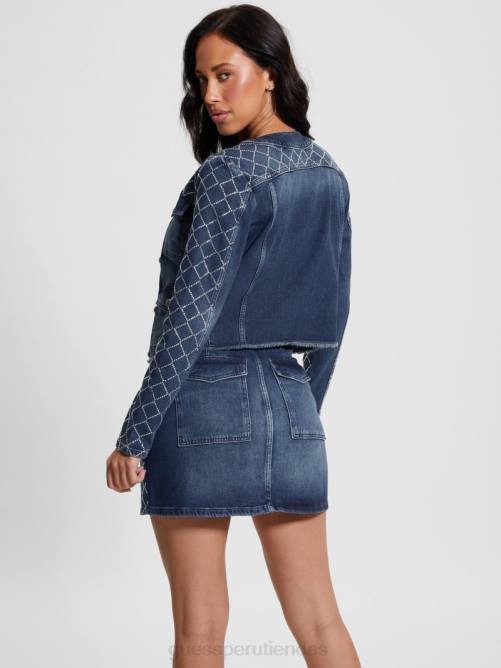 GUESS chaqueta vaquera larissa diamante mujer 0P8X29 océano brillante vestir