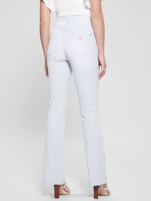 GUESS jeans acampanados a rayas estilo pop '70 mujer 0P8X7 rayas americanas vestir