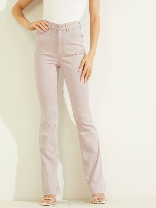 GUESS jeans acampanados de satén pop de los años 70 mujer 0P8X208 polvo del día vestir