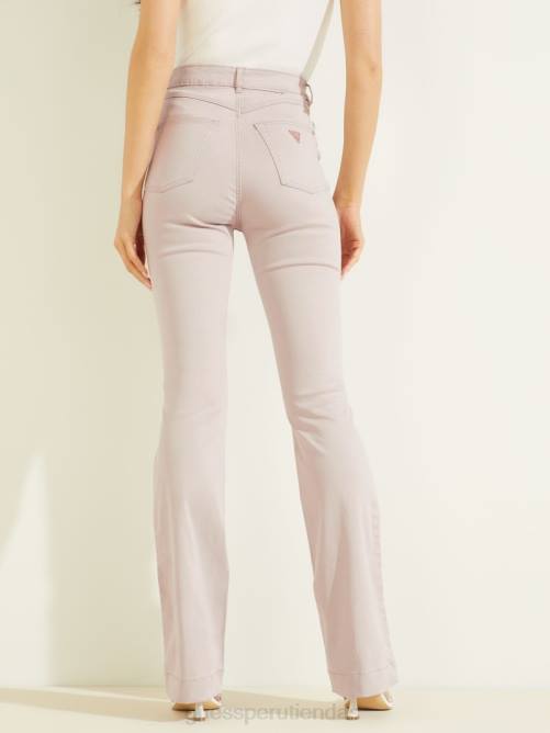 GUESS jeans acampanados de satén pop de los años 70 mujer 0P8X208 polvo del día vestir