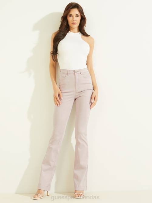 GUESS jeans acampanados de satén pop de los años 70 mujer 0P8X208 polvo del día vestir