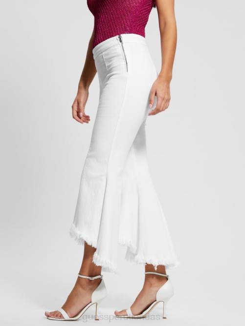 GUESS jeans acampanados de tiro alto sofia 1981 mujer 0P8X14 búfalo blanco vestir