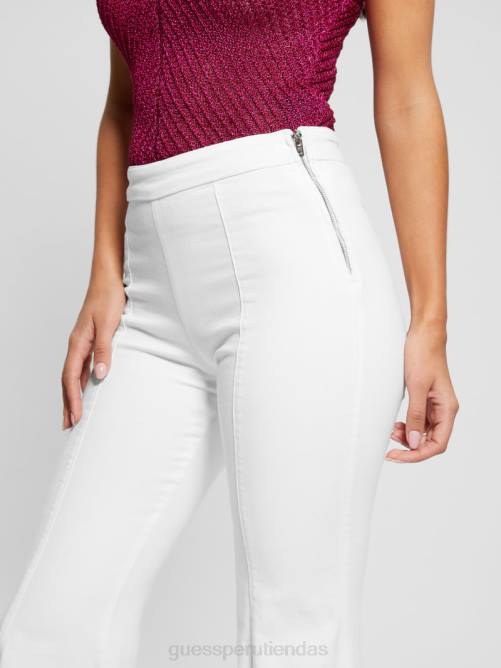 GUESS jeans acampanados de tiro alto sofia 1981 mujer 0P8X14 búfalo blanco vestir