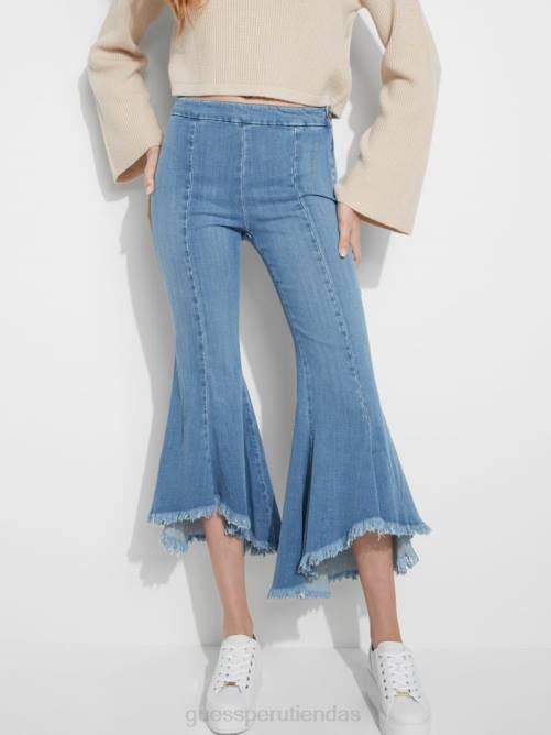 GUESS jeans acampanados de tiro alto sofia 1981 mujer 0P8X2 lavado de sofía vestir