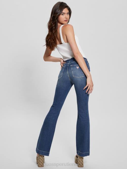 GUESS jeans acampanados deshilachados eco pop años 70 mujer 0P8X39 la lima vestir