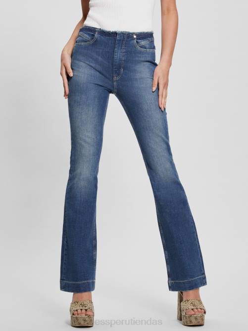 GUESS jeans acampanados deshilachados eco pop años 70 mujer 0P8X39 la lima vestir