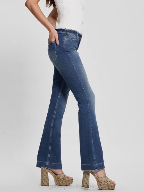 GUESS jeans acampanados deshilachados eco pop años 70 mujer 0P8X39 la lima vestir