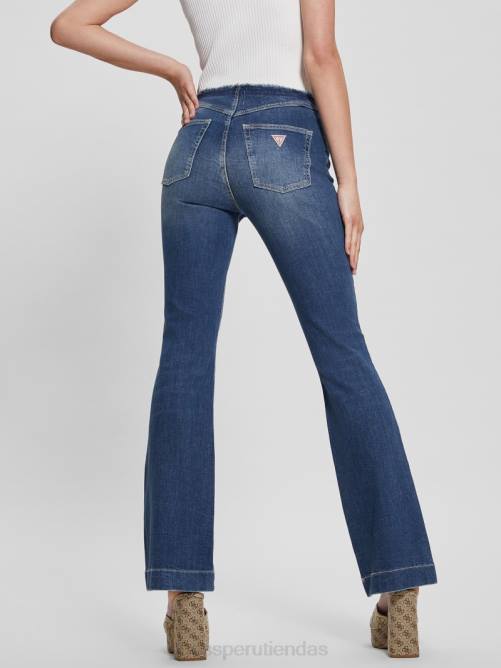 GUESS jeans acampanados deshilachados eco pop años 70 mujer 0P8X39 la lima vestir