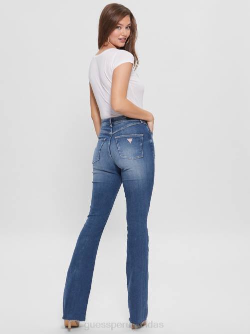 GUESS jeans acampanados eco pop estilo años 70 mujer 0P8X44 caliciclo medio vestir