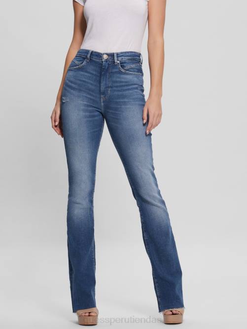 GUESS jeans acampanados eco pop estilo años 70 mujer 0P8X44 caliciclo medio vestir