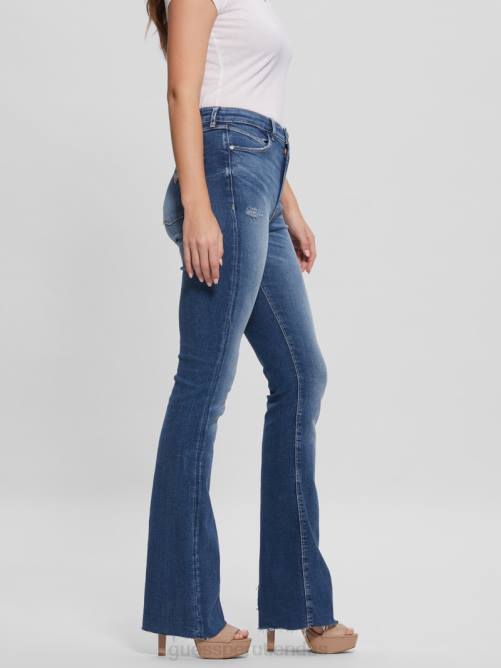 GUESS jeans acampanados eco pop estilo años 70 mujer 0P8X44 caliciclo medio vestir