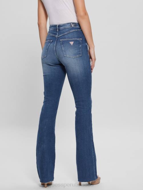 GUESS jeans acampanados eco pop estilo años 70 mujer 0P8X44 caliciclo medio vestir