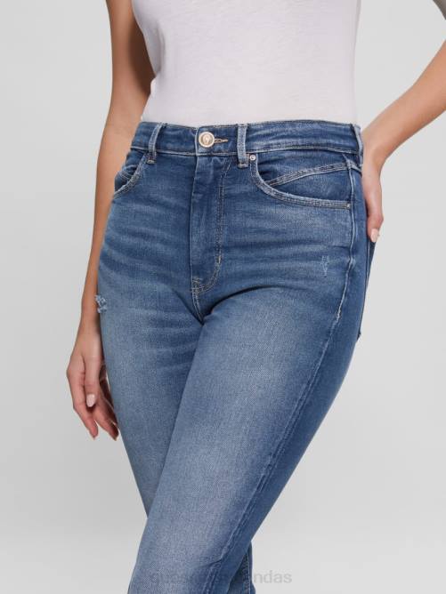 GUESS jeans acampanados eco pop estilo años 70 mujer 0P8X44 caliciclo medio vestir
