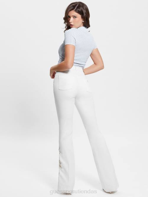 GUESS jeans acampanados pop '70s con aplique floral mujer 0P8X16 apasionados vestir