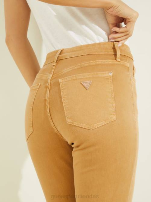 GUESS jeans ajustados alfa de tiro alto mujer 0P8X226 arena del sahara multi vestir