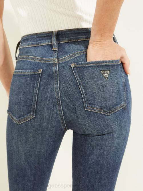 GUESS jeans ajustados alfa de tiro alto mujer 0P8X244 laguna azul vestir