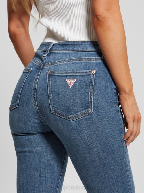 GUESS jeans ajustados alfa de tiro alto mujer 0P8X26 índigo whitehaven vestir