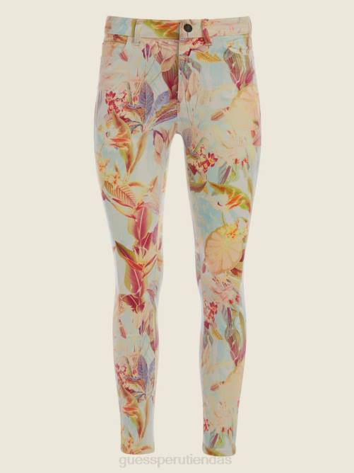 GUESS jeans ajustados con flores pintadas eco 1981 mujer 0P8X196 impresión miraflores vestir