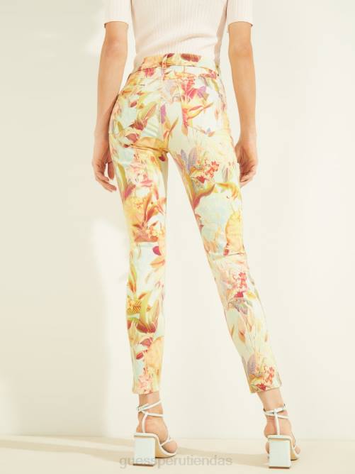 GUESS jeans ajustados con flores pintadas eco 1981 mujer 0P8X196 impresión miraflores vestir