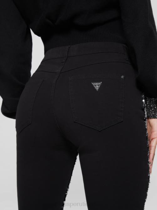 GUESS jeans ajustados con lentejuelas y tigre 1981 mujer 0P8X220 tigre de plata glamorosa vestir