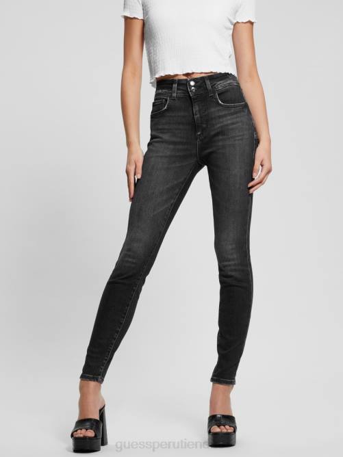 GUESS jeans ajustados de mezclilla con forma ecológica mujer 0P8X51 estación negra vestir