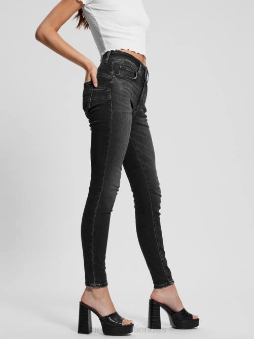 GUESS jeans ajustados de mezclilla con forma ecológica mujer 0P8X51 estación negra vestir
