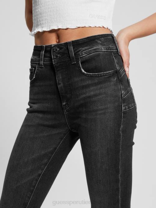 GUESS jeans ajustados de mezclilla con forma ecológica mujer 0P8X51 estación negra vestir
