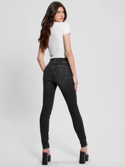 GUESS jeans ajustados de mezclilla con forma ecológica mujer 0P8X51 estación negra vestir