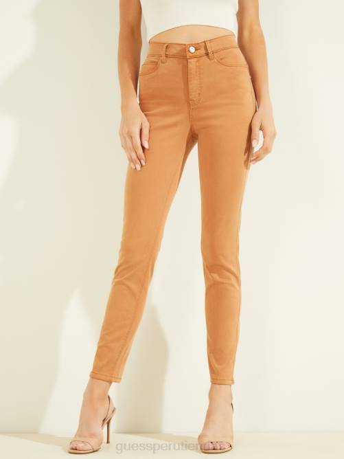 GUESS jeans ajustados de satén 1981 mujer 0P8X280 jengibre quemado vestir