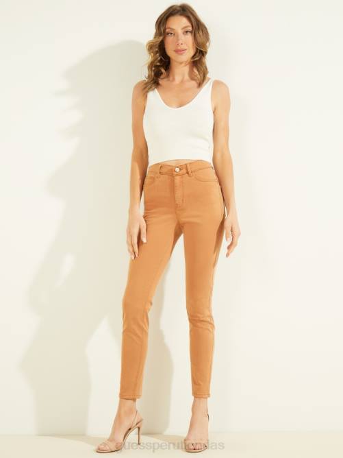 GUESS jeans ajustados de satén 1981 mujer 0P8X280 jengibre quemado vestir