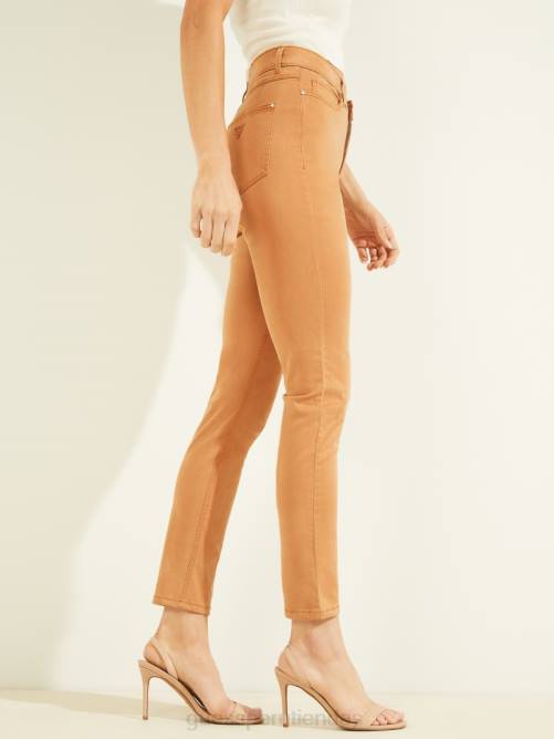 GUESS jeans ajustados de satén 1981 mujer 0P8X280 jengibre quemado vestir