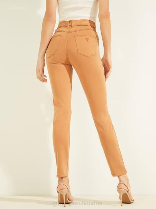 GUESS jeans ajustados de satén 1981 mujer 0P8X280 jengibre quemado vestir