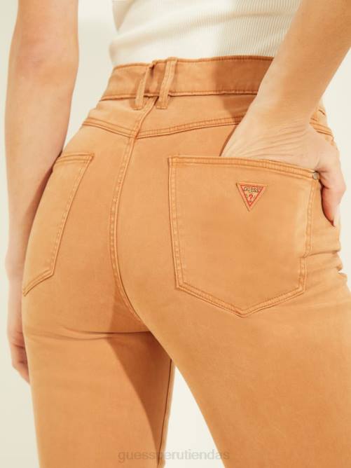 GUESS jeans ajustados de satén 1981 mujer 0P8X280 jengibre quemado vestir