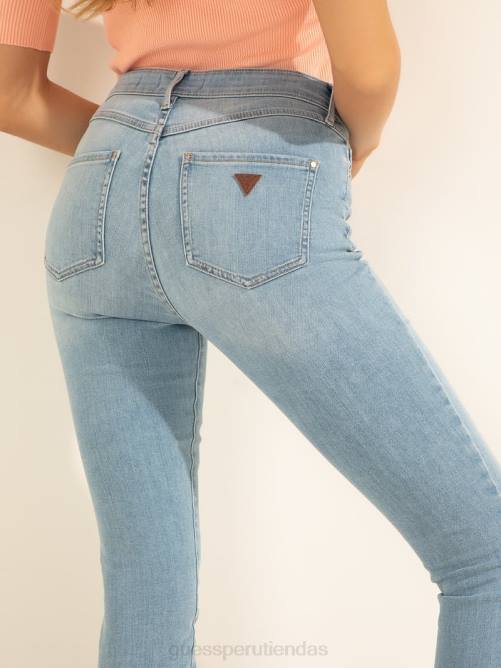 GUESS jeans ajustados de talle alto 1981 mujer 0P8X181 lavado eli vestir