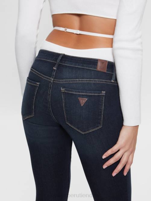 GUESS jeans ajustados de talle bajo mujer 0P8X189 lavado de kent vestir