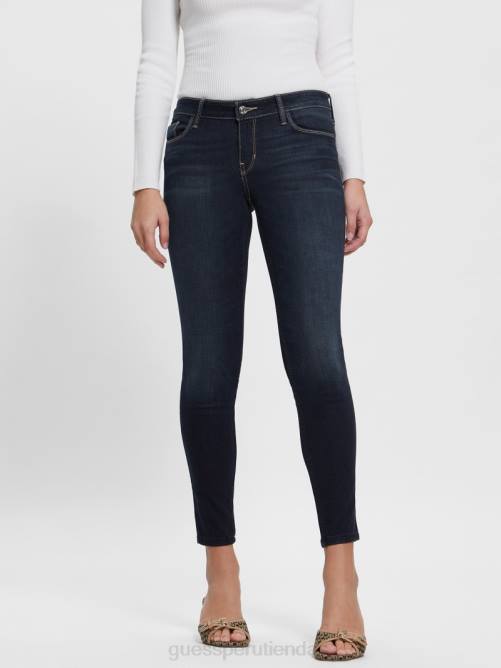 GUESS jeans ajustados de talle bajo mujer 0P8X189 lavado de kent vestir