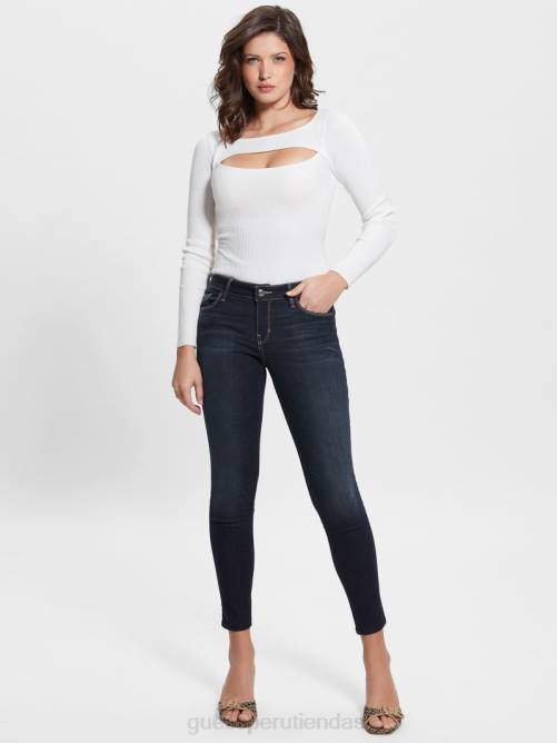 GUESS jeans ajustados de talle bajo mujer 0P8X189 lavado de kent vestir