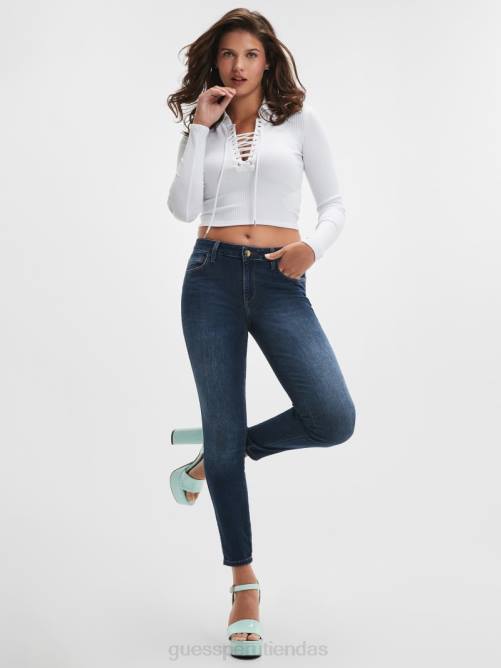 GUESS jeans ajustados de talle medio con curvas sexys mujer 0P8X54 cumberland vestir