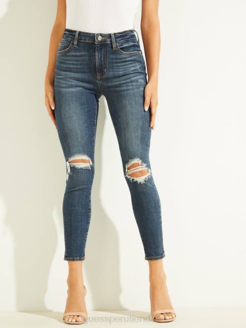 GUESS jeans ajustados desgastados eco 1981 mujer 0P8X62 argo destruir vestir