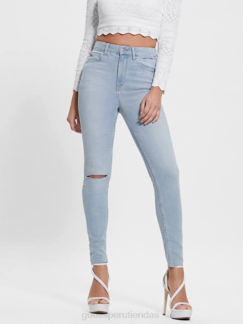 GUESS jeans ajustados eco icon de talle alto mujer 0P8X69 índigo celestina vestir