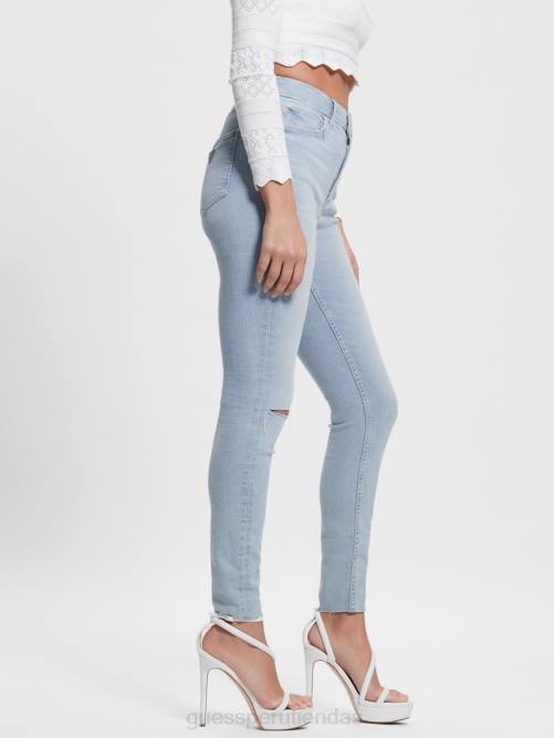 GUESS jeans ajustados eco icon de talle alto mujer 0P8X69 índigo celestina vestir