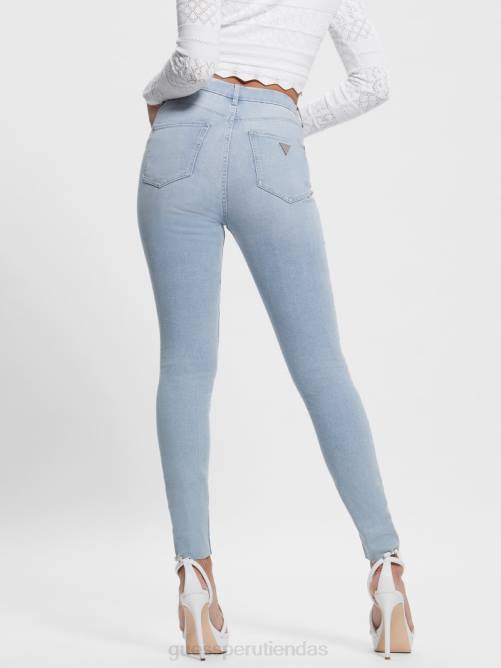 GUESS jeans ajustados eco icon de talle alto mujer 0P8X69 índigo celestina vestir